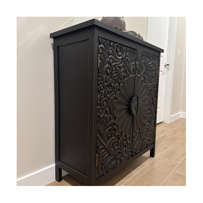 Langley Street® Maez Black 2-door Accent Cabinet & Reviews | Wayfair